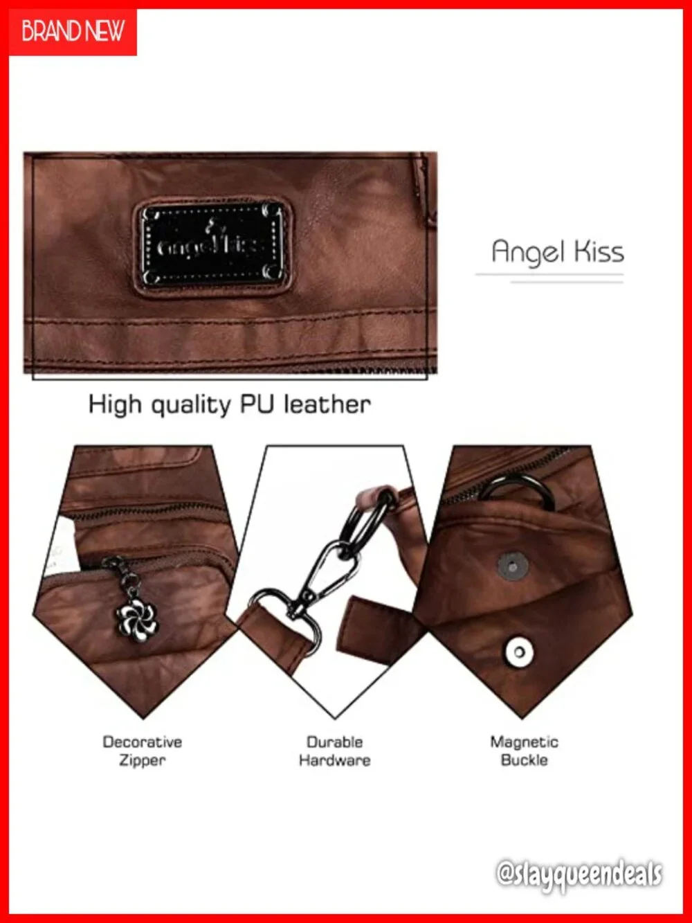 Large PU Leather Hobo Bag for Women Soft Waterproof Shoulder Crossbody Purse